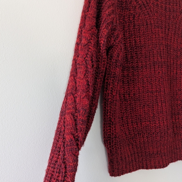Evereve John + Jenn Chunky Cable Knit Marled Sweater Soft Ribbed - Picture 4 of 8